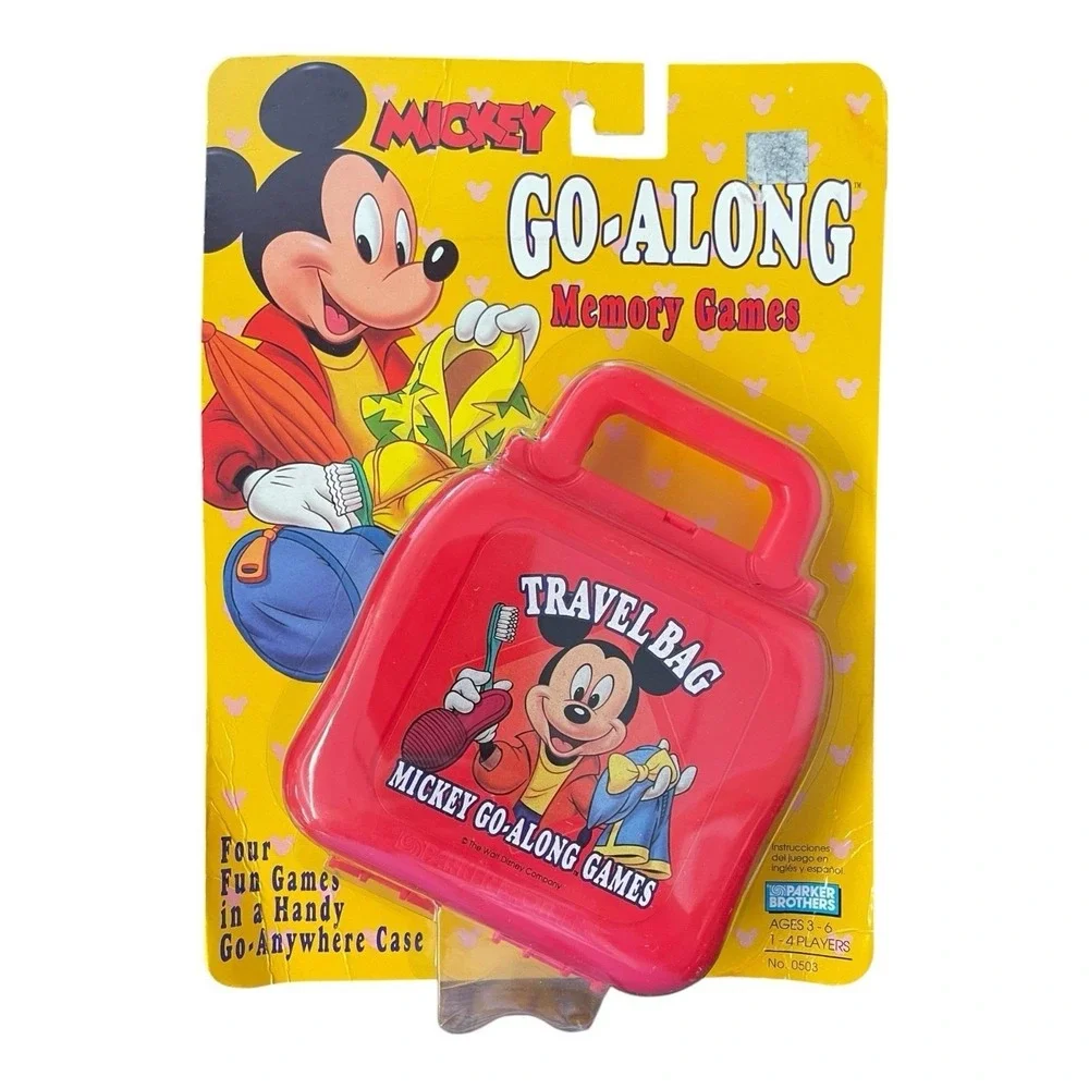 Mickey Mouse Go-Along Travel Bag Parker Brothers 4 Fun Games In A Handy‎ Case